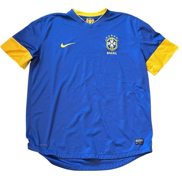 Nike Other - Nike Brazil Authentic Blue/Yellow Jersey XL